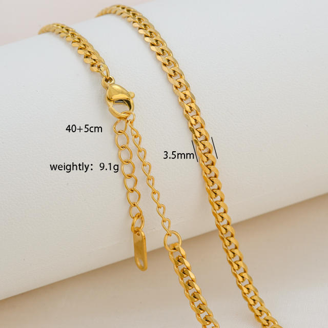 Fashion simple titanium steel basic chain necklace DIY jewelry necklace chain
