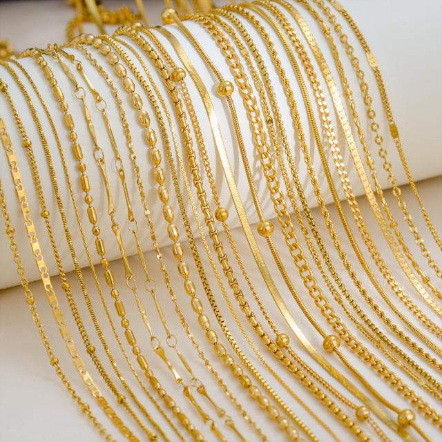 Fashion simple titanium steel basic chain necklace DIY jewelry necklace chain