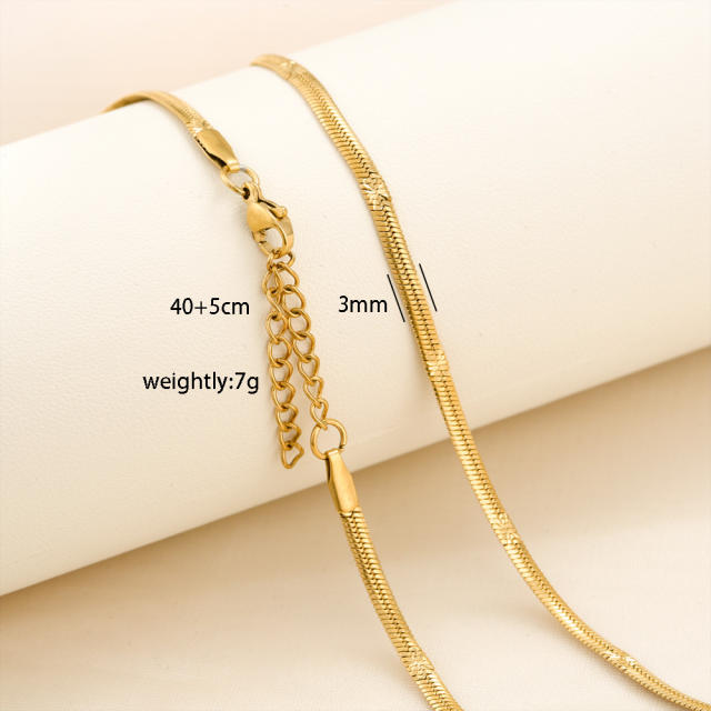 Fashion simple titanium steel basic chain necklace DIY jewelry necklace chain