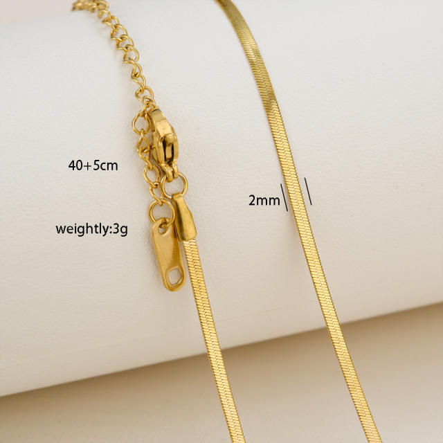 Fashion simple titanium steel basic chain necklace DIY jewelry necklace chain