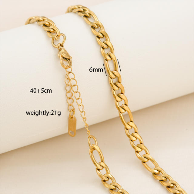 Fashion simple titanium steel basic chain necklace DIY jewelry necklace chain