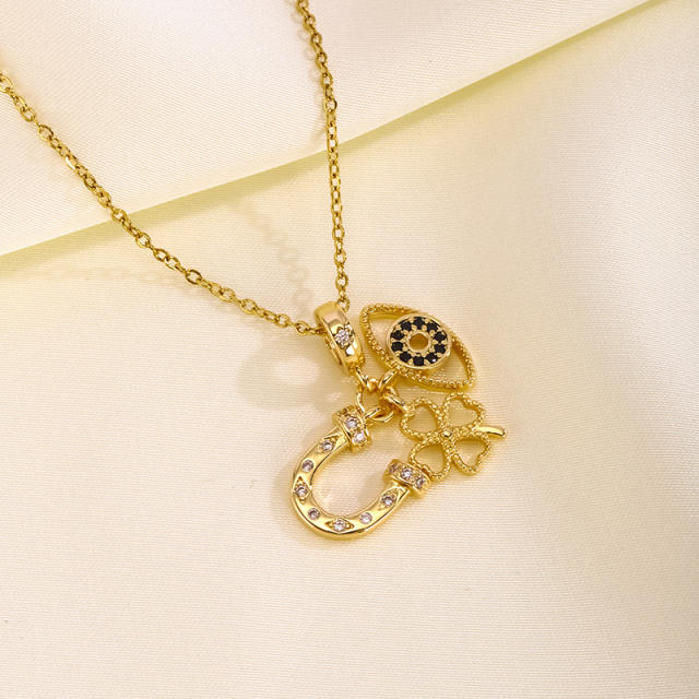 Hot sale lipsticks plane heels cute pendant copper necklace