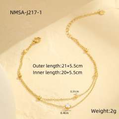 Holiday hollow out diamond star stainless steel anklet