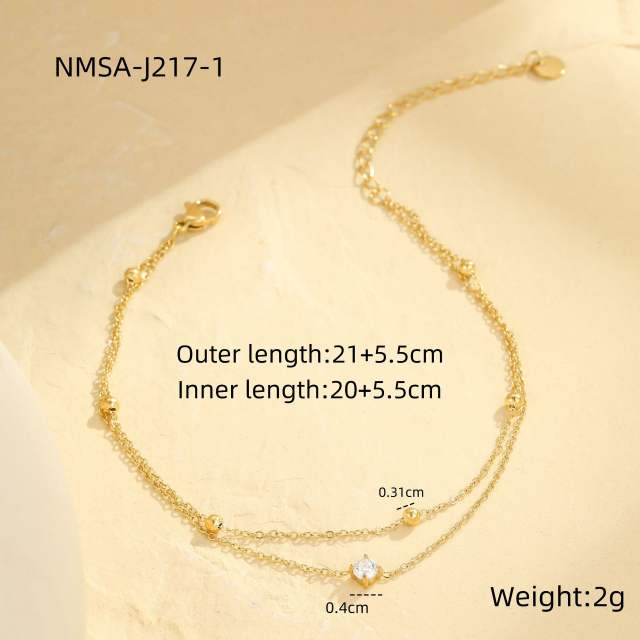 Holiday hollow out diamond star stainless steel anklet