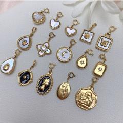 Detachable button titanium steel pendant mother shell pendant DIY jewelry