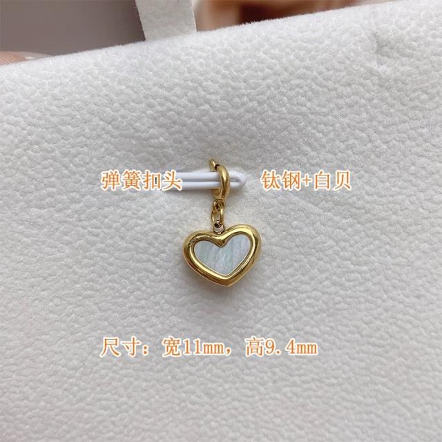 Detachable button titanium steel pendant mother shell pendant DIY jewelry