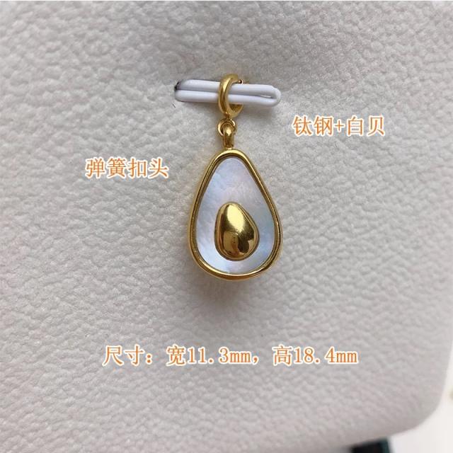 Detachable button titanium steel pendant mother shell pendant DIY jewelry