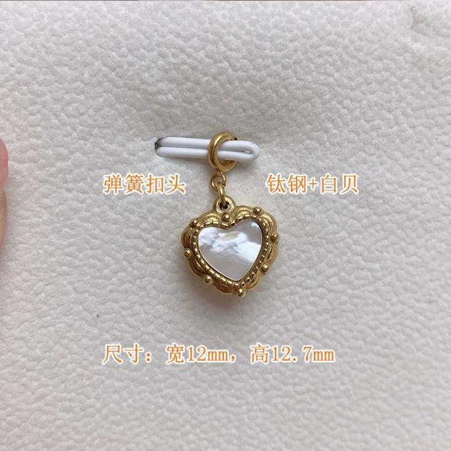 Detachable button titanium steel pendant mother shell pendant DIY jewelry