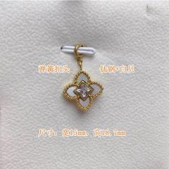 Detachable button titanium steel pendant mother shell pendant DIY jewelry