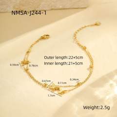 Holiday butterfly series stainless steel anklet
