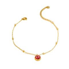 Sweet colorful diamond stainless steel anklet