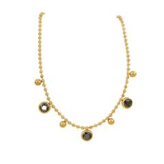 INS colorful rhinestone charm bead chain stainless steel anklet