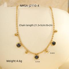 INS colorful rhinestone charm bead chain stainless steel anklet