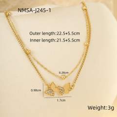 Holiday butterfly series stainless steel anklet
