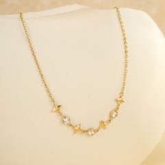 Holiday hollow out diamond star stainless steel anklet