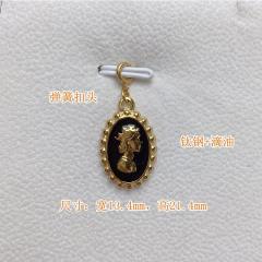 Detachable button titanium steel pendant mother shell pendant DIY jewelry