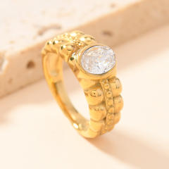 New diamond statement stainless steel rings