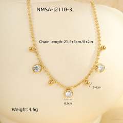INS colorful rhinestone charm bead chain stainless steel anklet