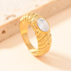 New diamond statement stainless steel rings