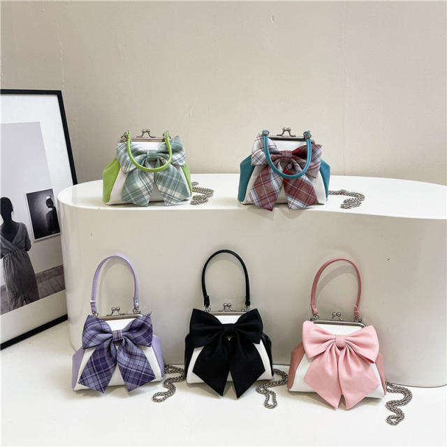 Sweet bow small size wallet design purse crossbody bag