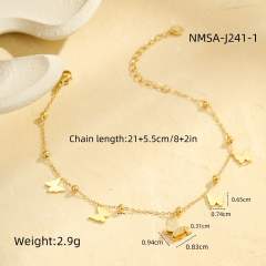 Holiday butterfly series stainless steel anklet