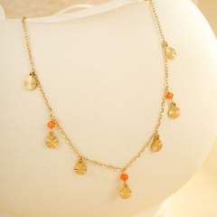 New design colorful bead round piece charm stainless steel anklet