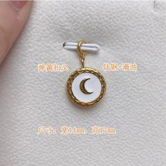 Detachable button titanium steel pendant mother shell pendant DIY jewelry