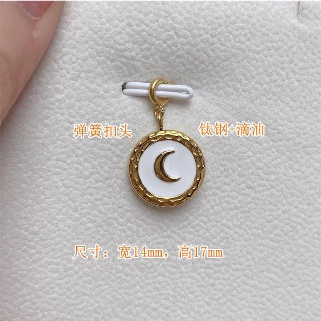 Detachable button titanium steel pendant mother shell pendant DIY jewelry
