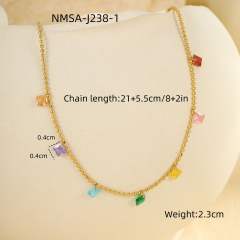 Sweet colorful diamond stainless steel anklet
