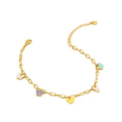 Holiday butterfly series stainless steel anklet