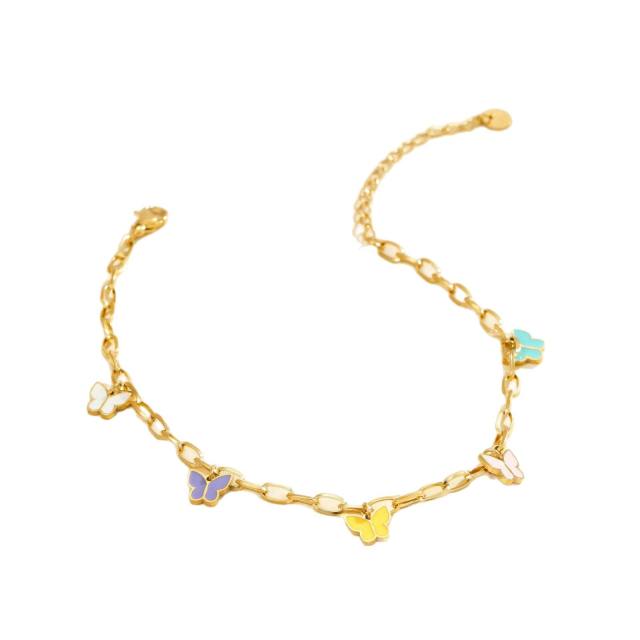 Holiday butterfly series stainless steel anklet
