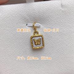 Detachable button titanium steel pendant mother shell pendant DIY jewelry