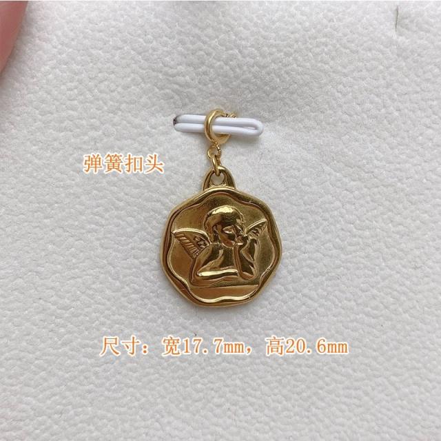 Detachable button titanium steel pendant mother shell pendant DIY jewelry