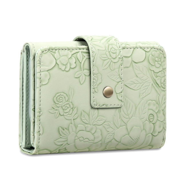 New Short Wallet Short Fashion Carved Women's Clutch Large Capacity Three-fold Storage Bag Wallet