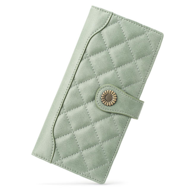 Chanel Style qulited pattern Long Women's Wallet 2025 New Embroidered Multifunctional Wallet Sunflower Clutch