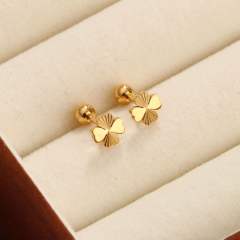 Classic clover stainless steel earrings piercing studs earrings