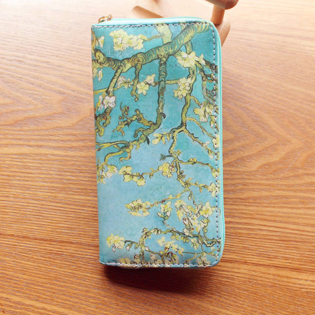 Women's Wallet Sunflower Printed Single Zipper Wallet Coin Purse Card Bag