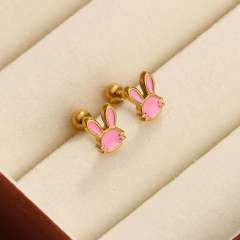 Classic clover stainless steel earrings piercing studs earrings