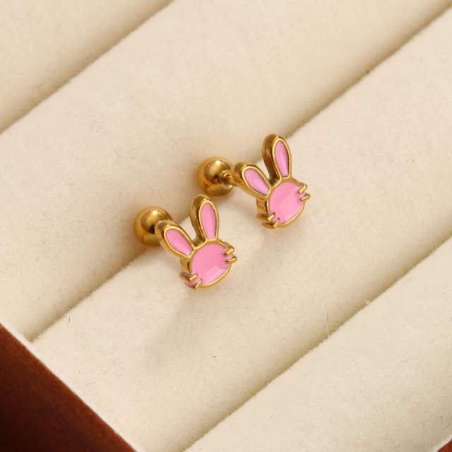 Classic clover stainless steel earrings piercing studs earrings