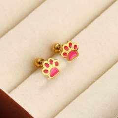 Classic clover stainless steel earrings piercing studs earrings