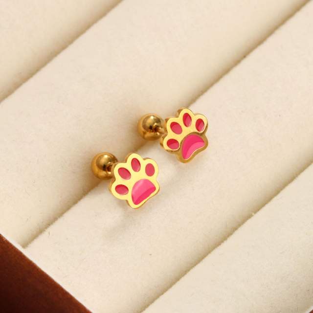Classic clover stainless steel earrings piercing studs earrings