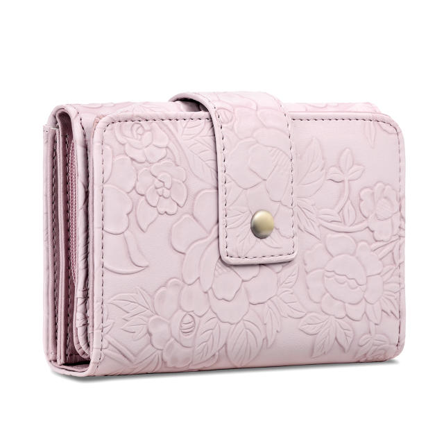 New Short Wallet Short Fashion Carved Women's Clutch Large Capacity Three-fold Storage Bag Wallet