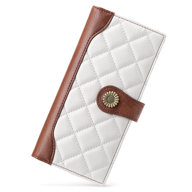 Chanel Style qulited pattern Long Women's Wallet 2025 New Embroidered Multifunctional Wallet Sunflower Clutch
