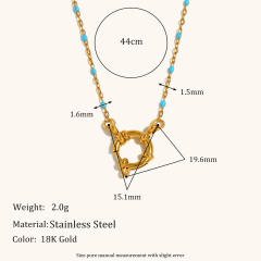 Dainty enamel tiny bead chain stainless steel necklace DIY pendant necklace