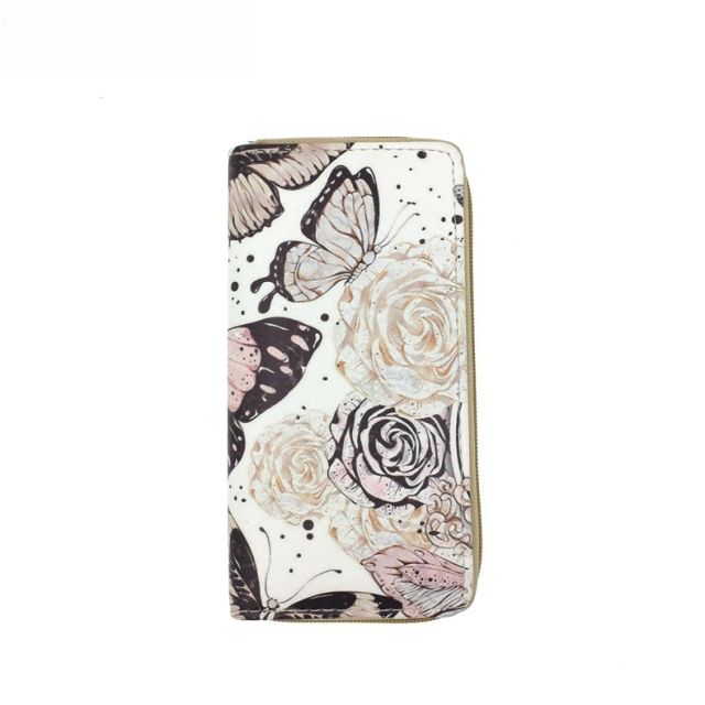 Korean fashion butterfly flower PU wallet coin purse