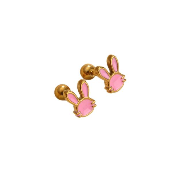 Classic clover stainless steel earrings piercing studs earrings