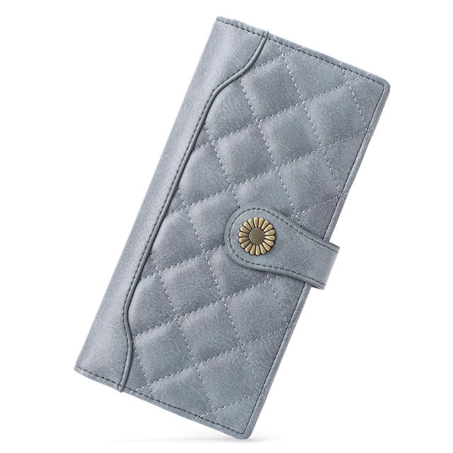 Chanel Style qulited pattern Long Women's Wallet 2025 New Embroidered Multifunctional Wallet Sunflower Clutch