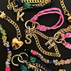 Hot selling 26 bubble letters initial letter bag buckle bag hanging ornaments bag charms