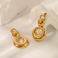 Chunky geometric circle dangle earring stainless steel earrings