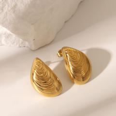 Unique conch shape summer big stainless steel earrings studs earrings